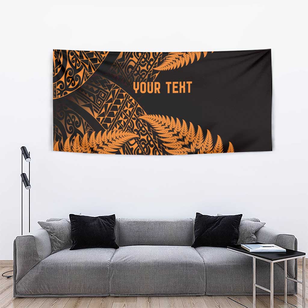 New Zealand Rugby Pacific Personalised Tapestry All Gold Maori Pasifika Fern Pattern