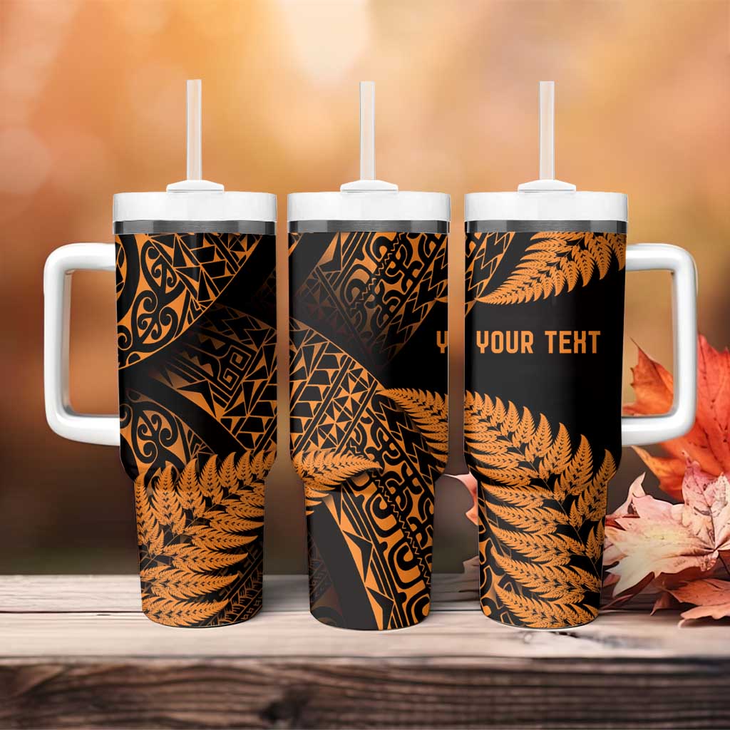New Zealand Rugby Pacific Personalised Tumbler With Handle All Gold Maori Pasifika Fern Pattern