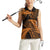 New Zealand Rugby Pacific Personalised Women Sleeveless Polo Shirt All Gold Maori Pasifika Fern Pattern