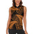 New Zealand Rugby Pacific Personalised Women Sleeveless Polo Shirt All Gold Maori Pasifika Fern Pattern
