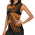 New Zealand Rugby Pacific Personalised Women Sleeveless Polo Shirt All Gold Maori Pasifika Fern Pattern