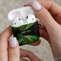 New Zealand Rugby Pacific Personalised AirPods Case All Lime Maori Pasifika Fern Pattern - Polynesian Pride