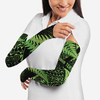 New Zealand Rugby Pacific Personalised Arm Sleeves All Lime Maori Pasifika Fern Pattern - Polynesian Pride