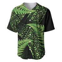 New Zealand Rugby Pacific Personalised Baseball Jersey All Lime Maori Pasifika Fern Pattern