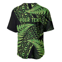 New Zealand Rugby Pacific Personalised Baseball Jersey All Lime Maori Pasifika Fern Pattern