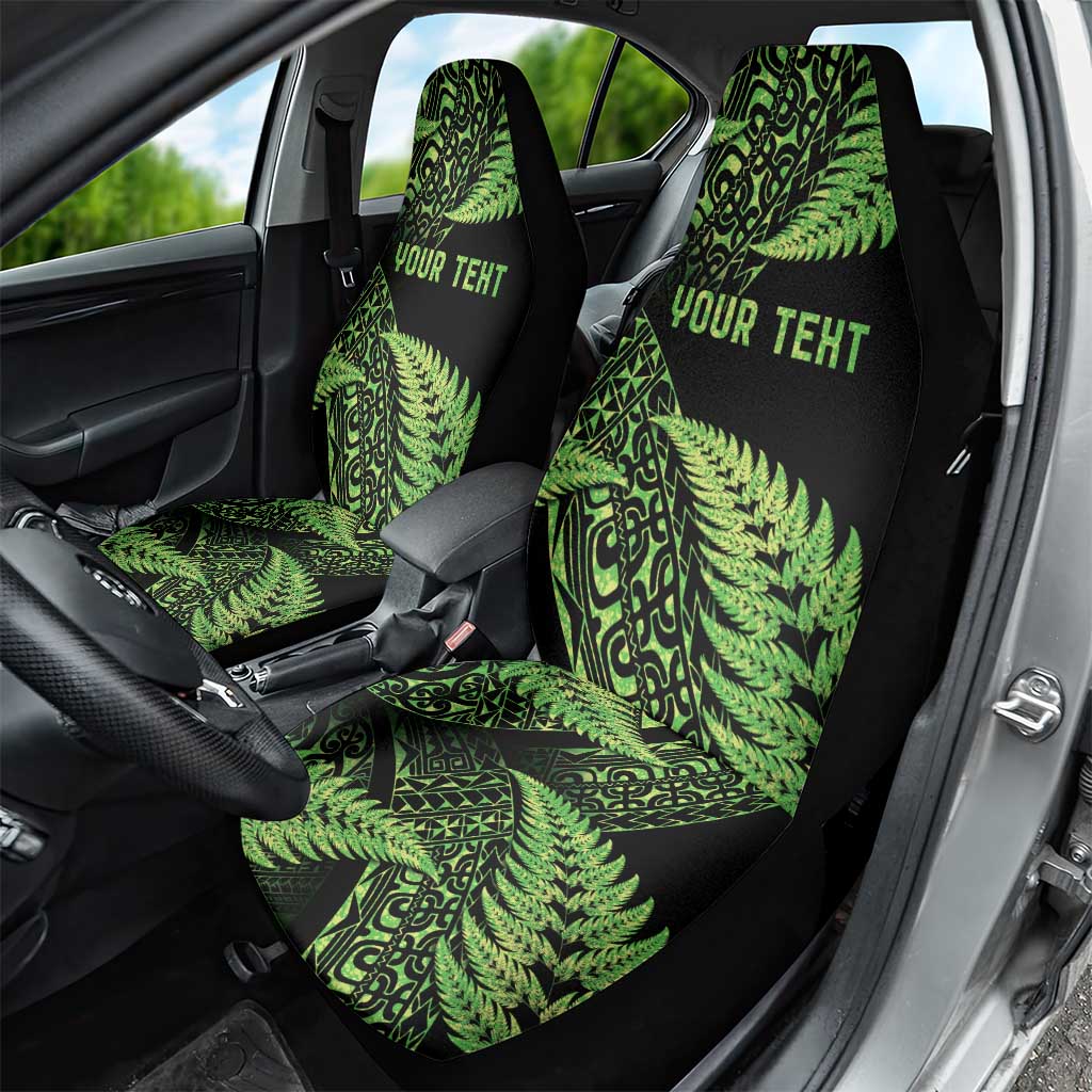 New Zealand Rugby Pacific Personalised Car Seat Cover All Lime Maori Pasifika Fern Pattern