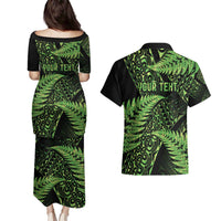 New Zealand Rugby Pacific Personalised Couples Matching Puletasi and Hawaiian Shirt All Lime Maori Pasifika Fern Pattern