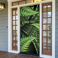 New Zealand Rugby Pacific Personalised Door Cover All Lime Maori Pasifika Fern Pattern - Polynesian Pride