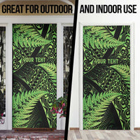 New Zealand Rugby Pacific Personalised Door Cover All Lime Maori Pasifika Fern Pattern - Polynesian Pride