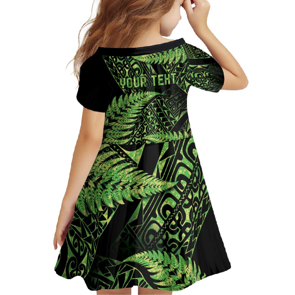 New Zealand Rugby Pacific Personalised Family Matching Mermaid Dress and Hawaiian Shirt All Lime Maori Pasifika Fern Pattern