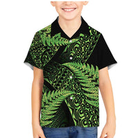 New Zealand Rugby Pacific Personalised Family Matching Mermaid Dress and Hawaiian Shirt All Lime Maori Pasifika Fern Pattern
