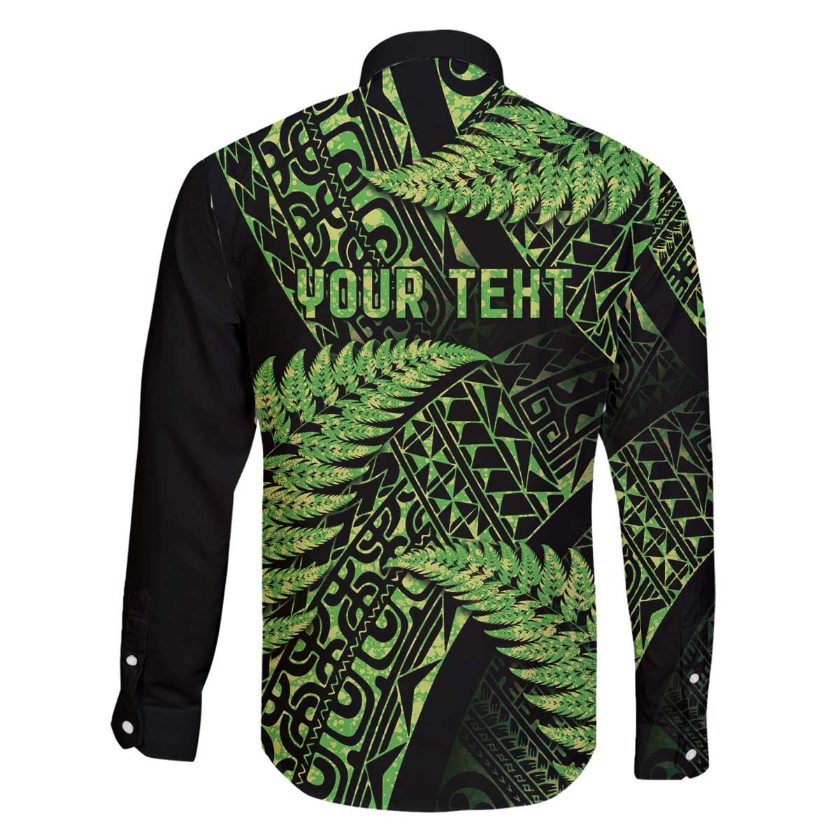 New Zealand Rugby Pacific Personalised Family Matching Off The Shoulder Long Sleeve Dress and Hawaiian Shirt All Lime Maori Pasifika Fern Pattern