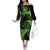New Zealand Rugby Pacific Personalised Family Matching Off The Shoulder Long Sleeve Dress and Hawaiian Shirt All Lime Maori Pasifika Fern Pattern