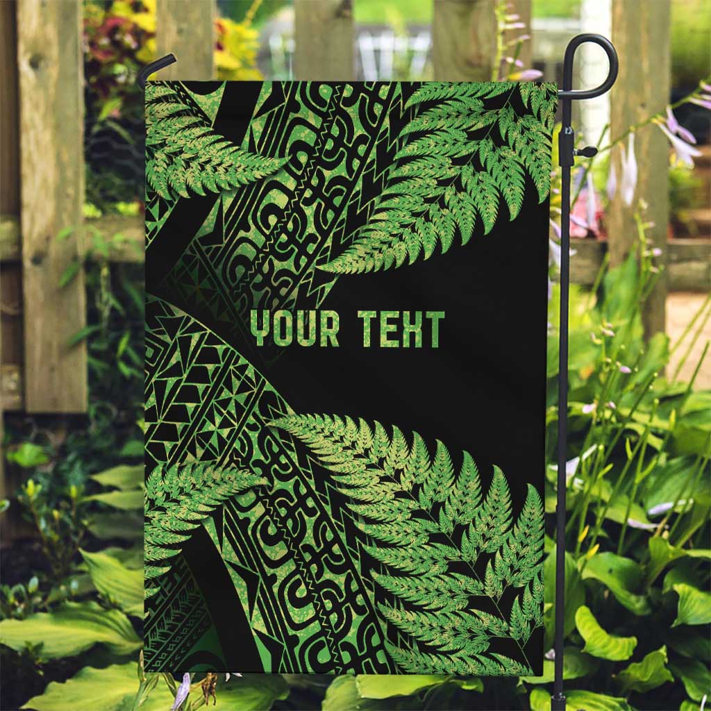 New Zealand Rugby Pacific Personalised Garden Flag All Lime Maori Pasifika Fern Pattern