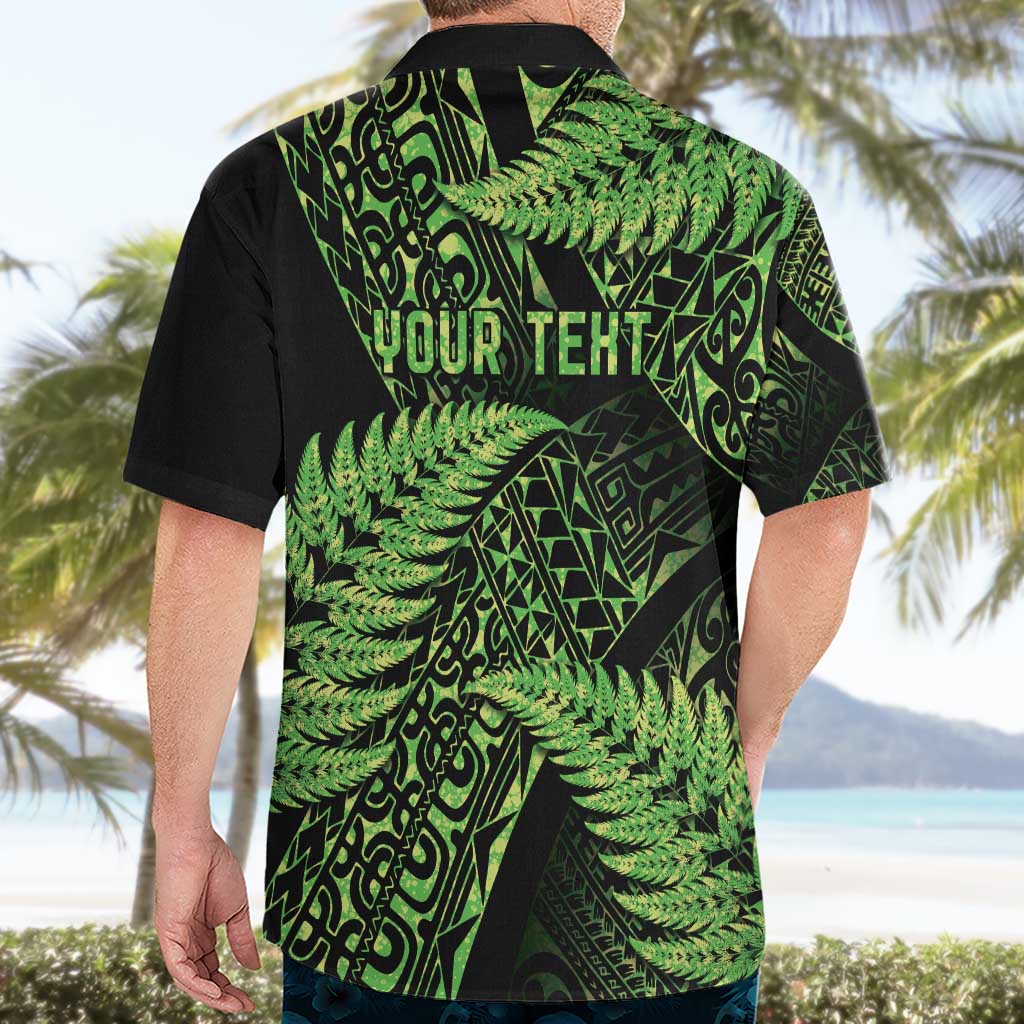 New Zealand Rugby Pacific Personalised Hawaiian Shirt All Lime Maori Pasifika Fern Pattern