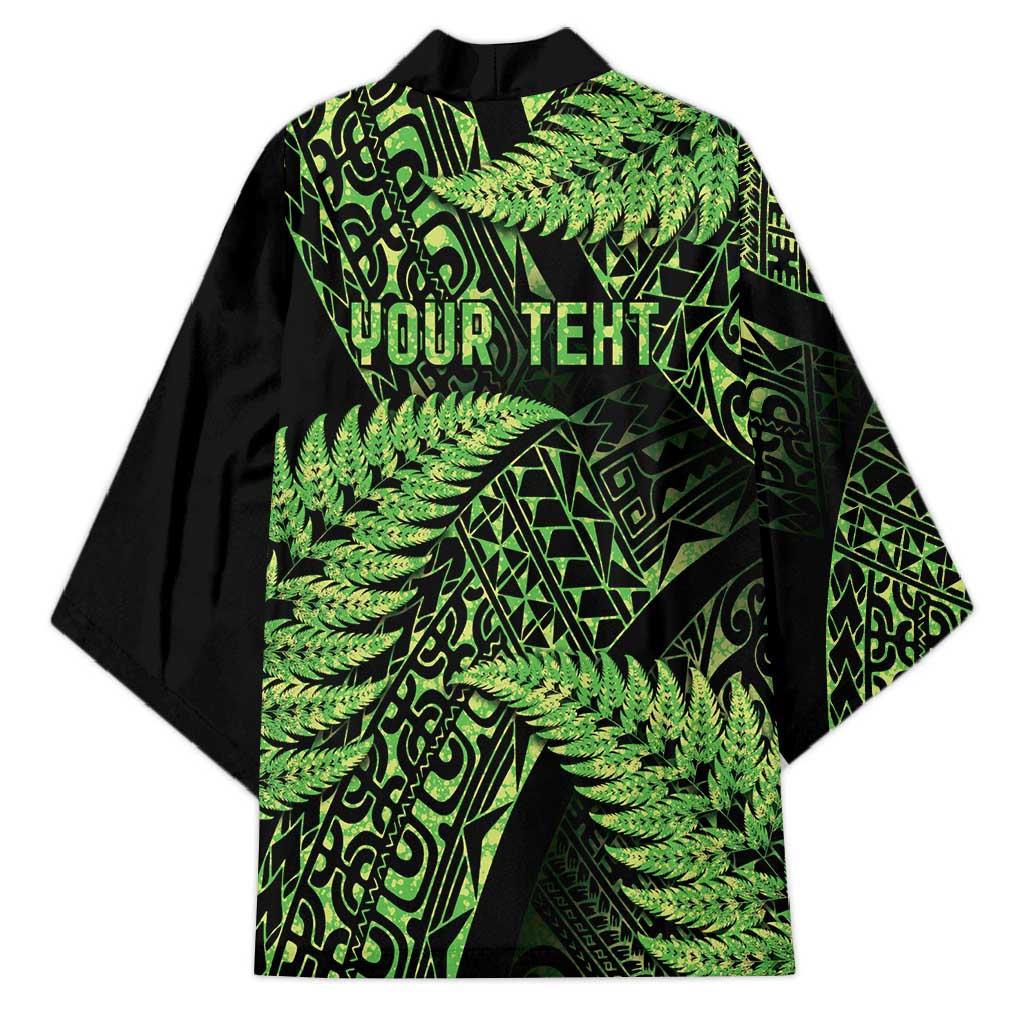 New Zealand Rugby Pacific Personalised Kimono All Lime Maori Pasifika Fern Pattern - Polynesian Pride