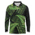 New Zealand Rugby Pacific Personalised Long Sleeve Polo Shirt All Lime Maori Pasifika Fern Pattern