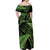 New Zealand Rugby Pacific Personalised Off Shoulder Maxi Dress All Lime Maori Pasifika Fern Pattern