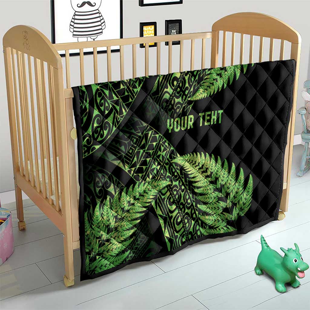 New Zealand Rugby Pacific Personalised Quilt All Lime Maori Pasifika Fern Pattern