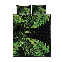 New Zealand Rugby Pacific Personalised Quilt Bed Set All Lime Maori Pasifika Fern Pattern