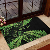 New Zealand Rugby Pacific Personalised Rubber Doormat All Lime Maori Pasifika Fern Pattern