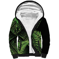 New Zealand Rugby Pacific Personalised Sherpa Hoodie All Lime Maori Pasifika Fern Pattern