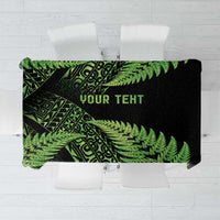 New Zealand Rugby Pacific Personalised Tablecloth All Lime Maori Pasifika Fern Pattern