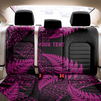 New Zealand Rugby Pacific Personalised Back Car Seat Cover All Pink Maori Pasifika Fern Pattern