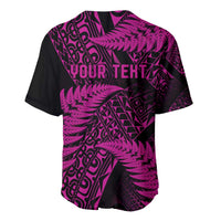New Zealand Rugby Pacific Personalised Baseball Jersey All Pink Maori Pasifika Fern Pattern