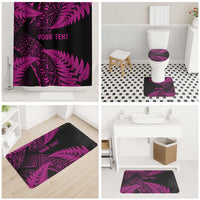 New Zealand Rugby Pacific Personalised Bathroom Set All Pink Maori Pasifika Fern Pattern - Polynesian Pride