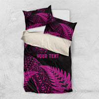 New Zealand Rugby Pacific Personalised Bedding Set All Pink Maori Pasifika Fern Pattern