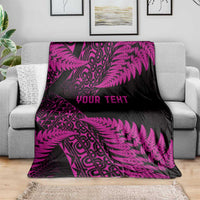 New Zealand Rugby Pacific Personalised Blanket All Pink Maori Pasifika Fern Pattern