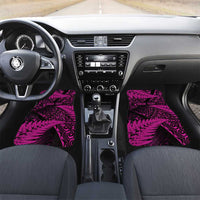 New Zealand Rugby Pacific Personalised Car Mats All Pink Maori Pasifika Fern Pattern