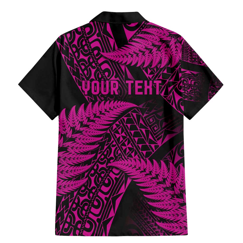 New Zealand Rugby Pacific Personalised Family Matching Mermaid Dress and Hawaiian Shirt All Pink Maori Pasifika Fern Pattern