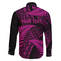 New Zealand Rugby Pacific Personalised Family Matching Puletasi and Hawaiian Shirt All Pink Maori Pasifika Fern Pattern