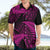 New Zealand Rugby Pacific Personalised Hawaiian Shirt All Pink Maori Pasifika Fern Pattern