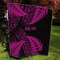 New Zealand Rugby Pacific Personalised Quilt All Pink Maori Pasifika Fern Pattern