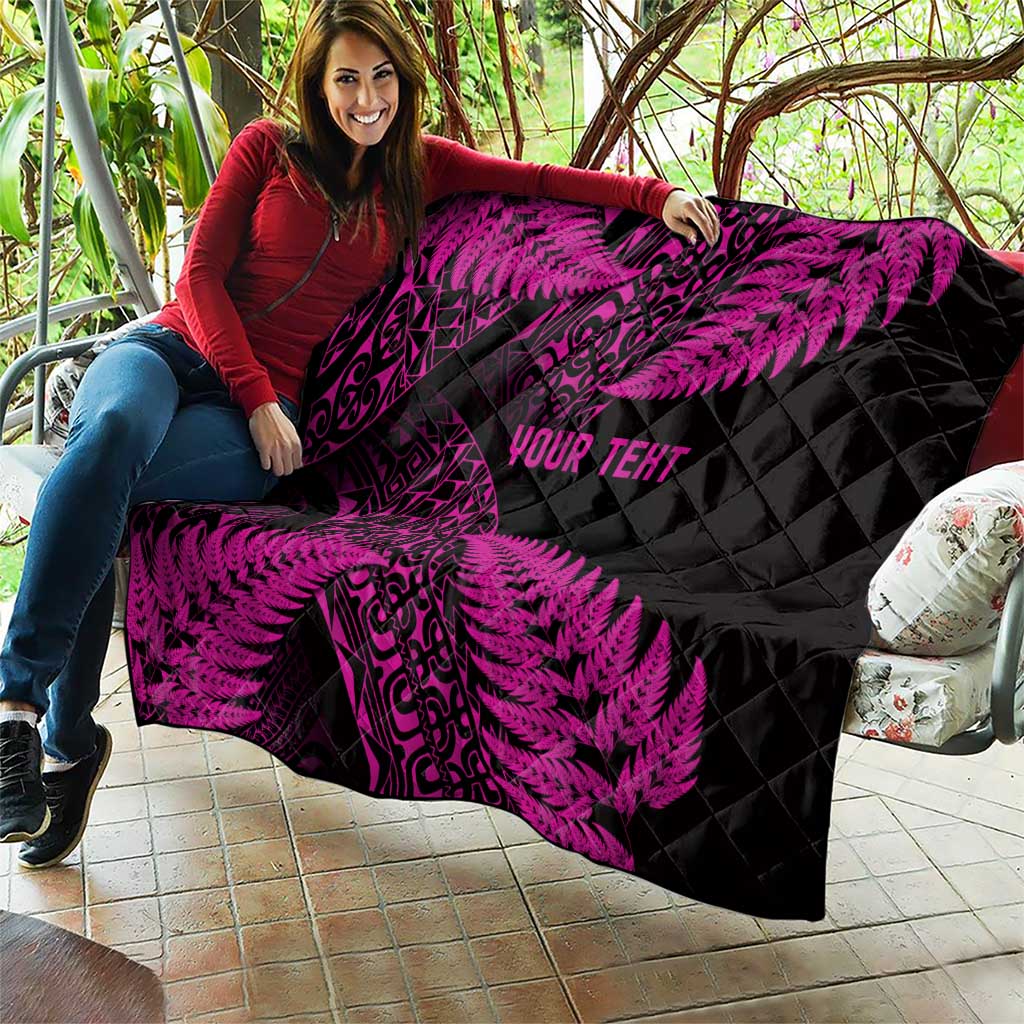 New Zealand Rugby Pacific Personalised Quilt All Pink Maori Pasifika Fern Pattern