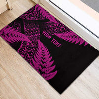 New Zealand Rugby Pacific Personalised Rubber Doormat All Pink Maori Pasifika Fern Pattern