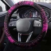 New Zealand Rugby Pacific Steering Wheel Cover All Pink Maori Pasifika Fern Pattern