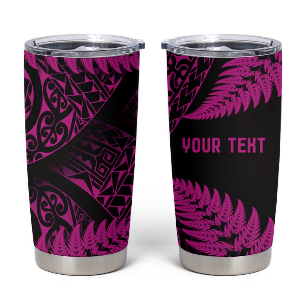 New Zealand Rugby Pacific Personalised Tumbler Cup All Pink Maori Pasifika Fern Pattern