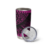 New Zealand Rugby Pacific Personalised Tumbler Cup All Pink Maori Pasifika Fern Pattern