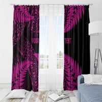 New Zealand Rugby Pacific Personalised Window Curtain All Pink Maori Pasifika Fern Pattern