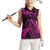 New Zealand Rugby Pacific Personalised Women Sleeveless Polo Shirt All Pink Maori Pasifika Fern Pattern