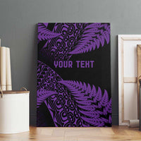 New Zealand Rugby Pacific Personalised Canvas Wall Art All Purple Maori Pasifika Fern Pattern