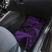 New Zealand Rugby Pacific Personalised Car Mats All Purple Maori Pasifika Fern Pattern