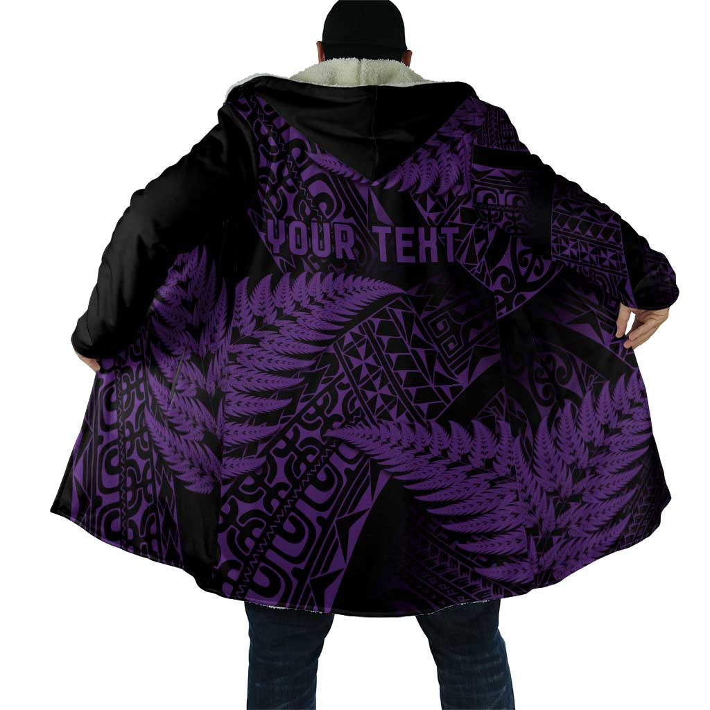 New Zealand Rugby Pacific Personalised Cloak All Purple Maori Pasifika Fern Pattern - Polynesian Pride