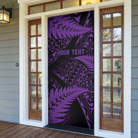 New Zealand Rugby Pacific Personalised Door Cover All Purple Maori Pasifika Fern Pattern - Polynesian Pride