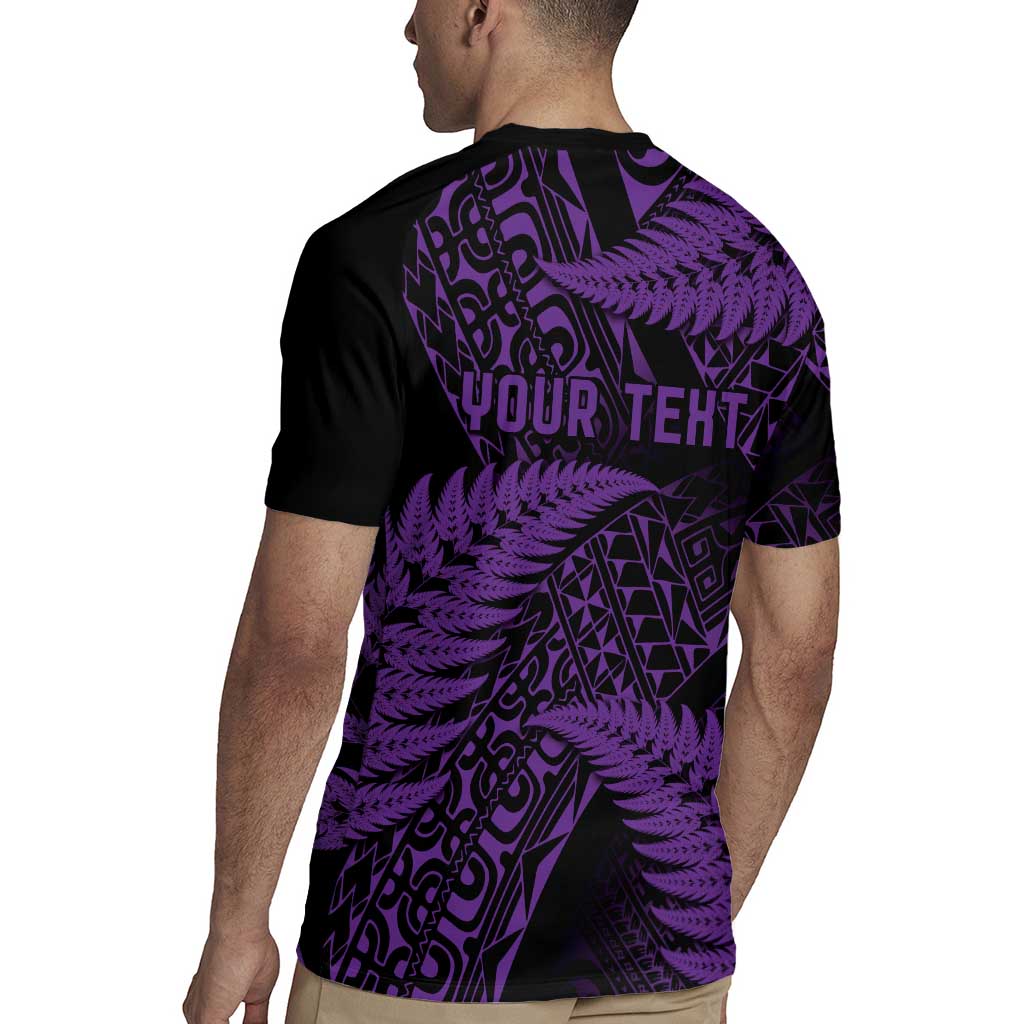 New Zealand Rugby Pacific Personalised Rugby Jersey All Purple Maori Pasifika Fern Pattern