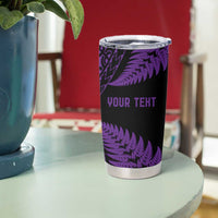 New Zealand Rugby Pacific Personalised Tumbler Cup All Purple Maori Pasifika Fern Pattern